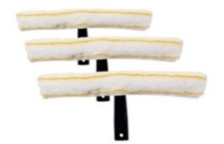 Инвентарь для мытья стёкол и зеркал -   Набор Держатель для шубки пластиковый + шубка с абразивом