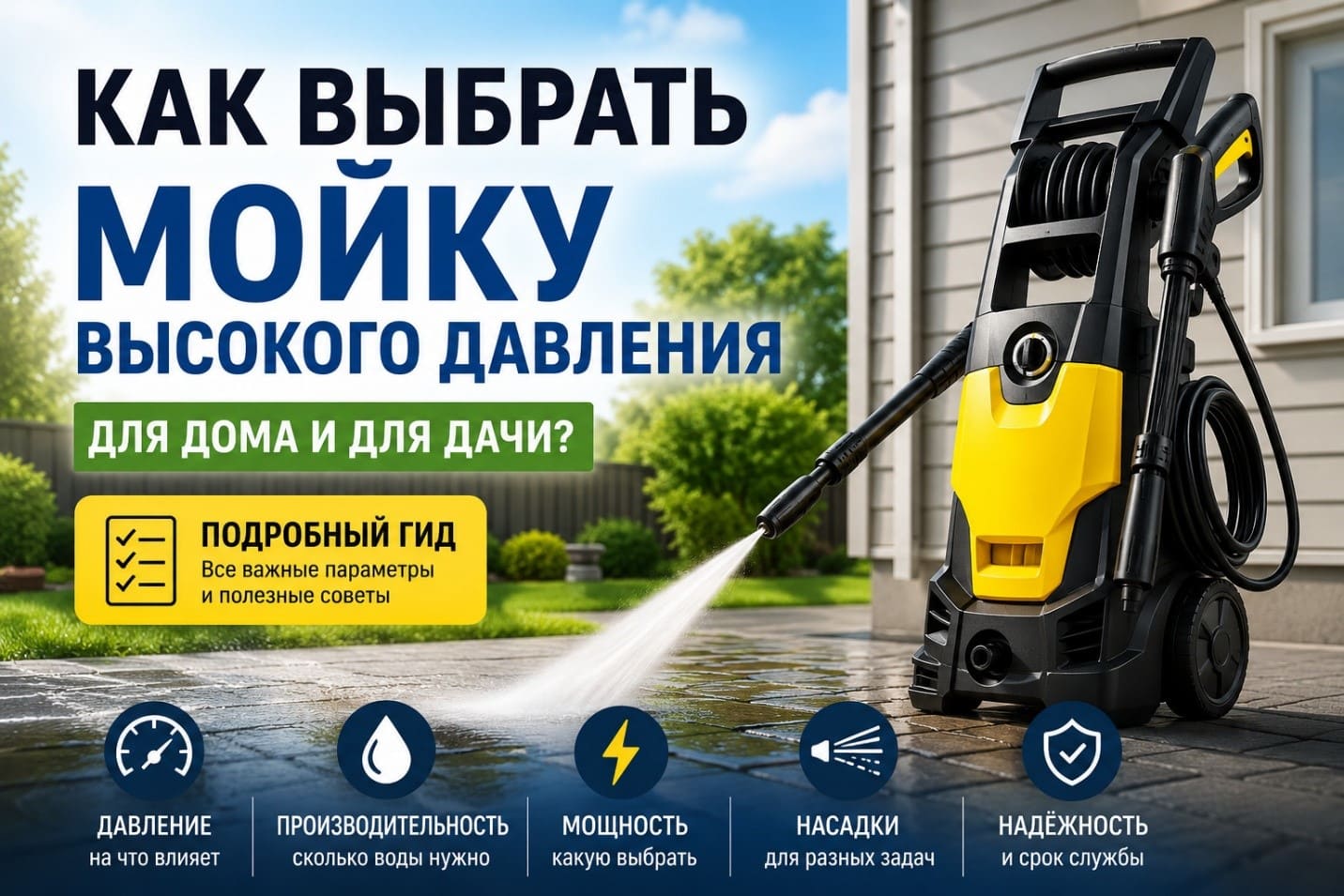 Как выбрать мойку высокого давления для дома и для дачи? Подробный гид