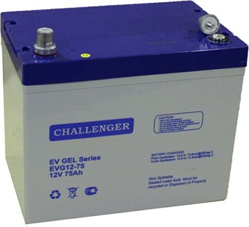 Гелевые аккумуляторы - Аккумулятор тяговый  CHALLENGER EVG12-75
