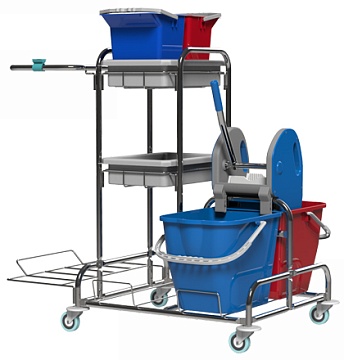 Производители - Многофункциональная уборочная тележка  Metal Clean Виолета эконом